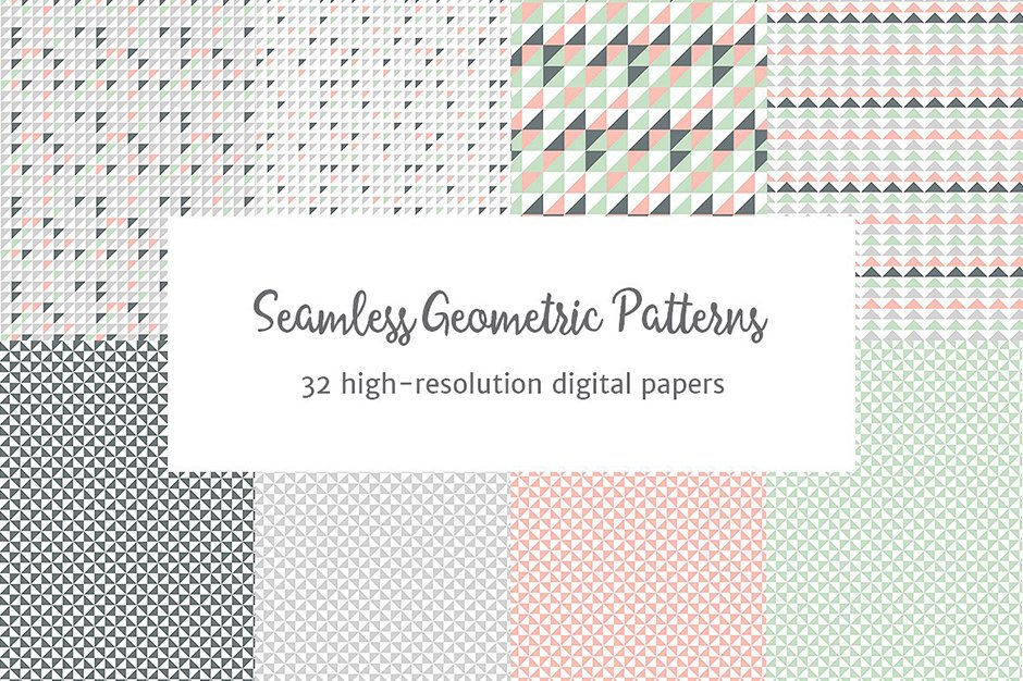 Seamless Pastel Geometric Patterns 2