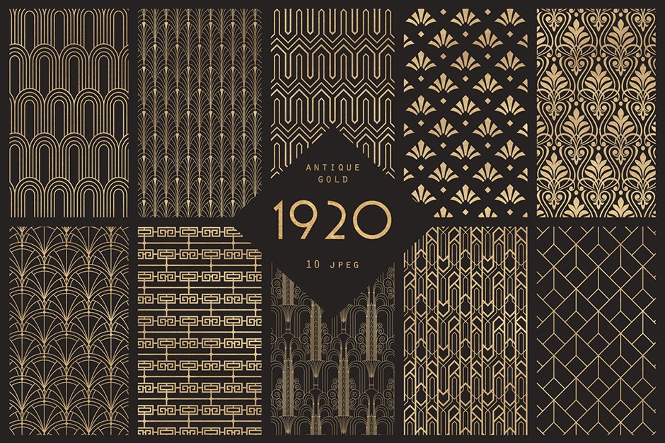 1920 Art Deco Seamless Patterns