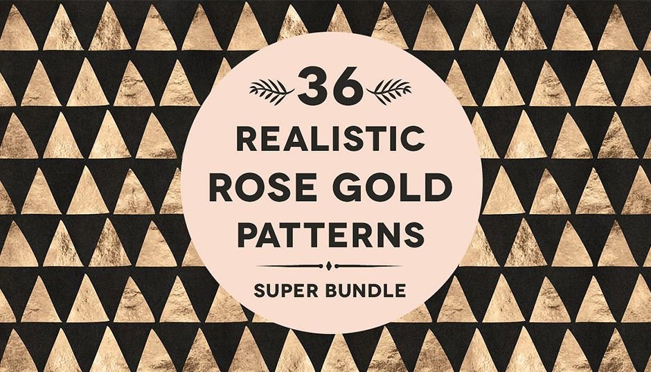 36 Rose Gold Foil Patterns Super Bundle