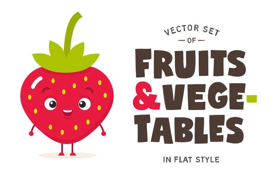 Add Fun Into Your Work With These Vector Cartoon Fruits And Vegetables