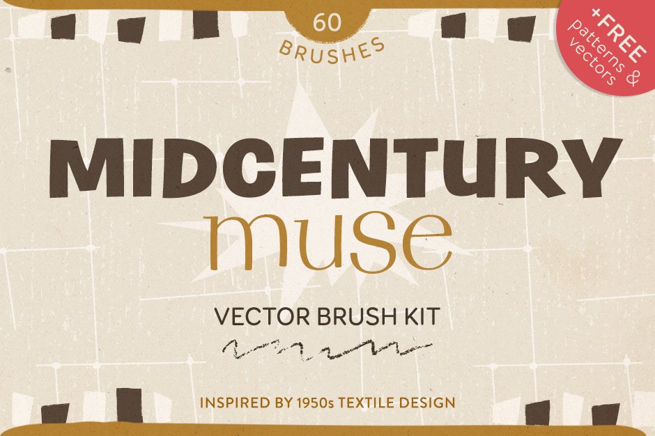 Midcentury Muse Hand Drawn Brush Kit