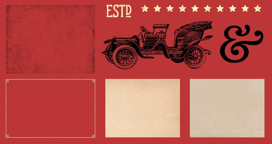 Vintage Textures and Vectors Pack