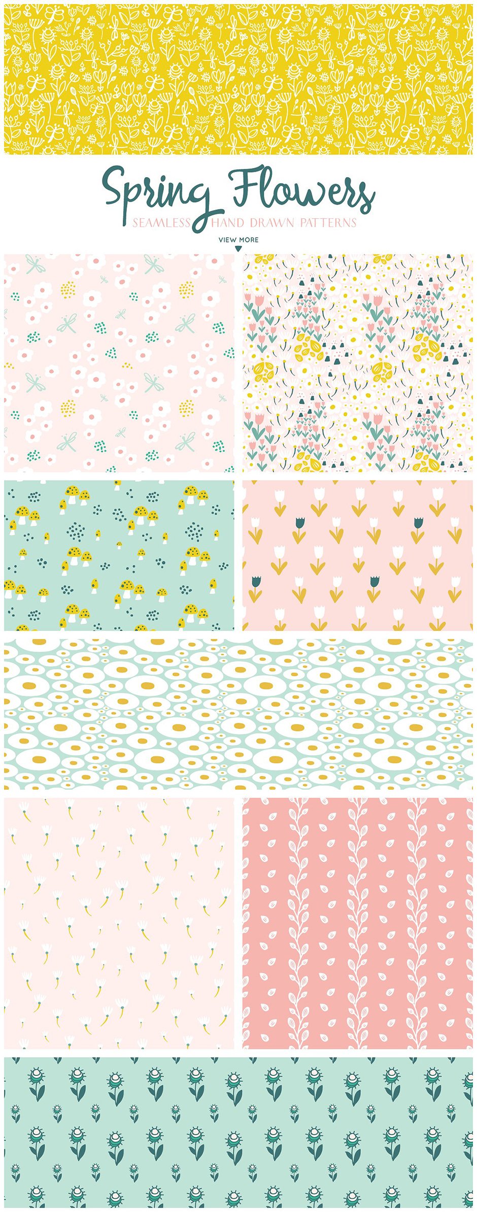 Spring Flowers Patterns Collection