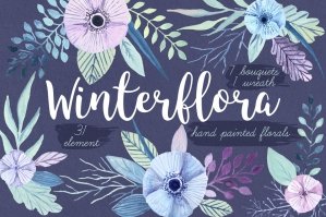 Winterflora: Wintery Floral Set