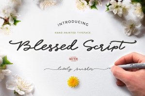 Blessed Script Font