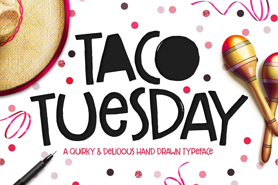 Taco Tuesday Hand Drawn Font