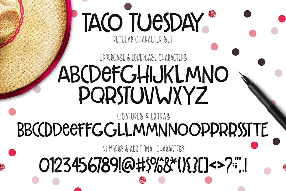 Taco Tuesday Hand Drawn Font