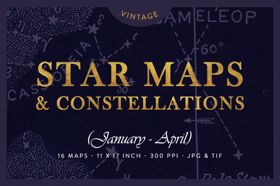 Vintage Star Maps January - Aprile