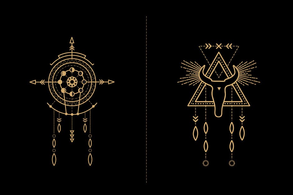 Mandala Set Tribal Elements & Shaman
