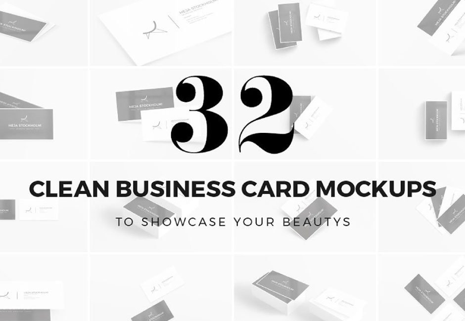 32 Clean Business Card Mockups