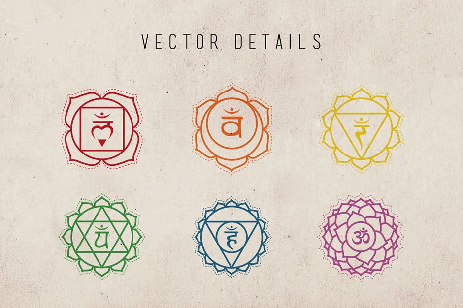 Chakra Symbols Vector Illustrations