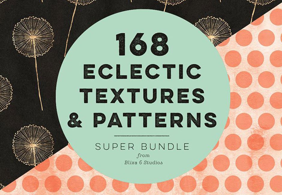 168 Eclectic Textures & Watercolor Digital Patterns