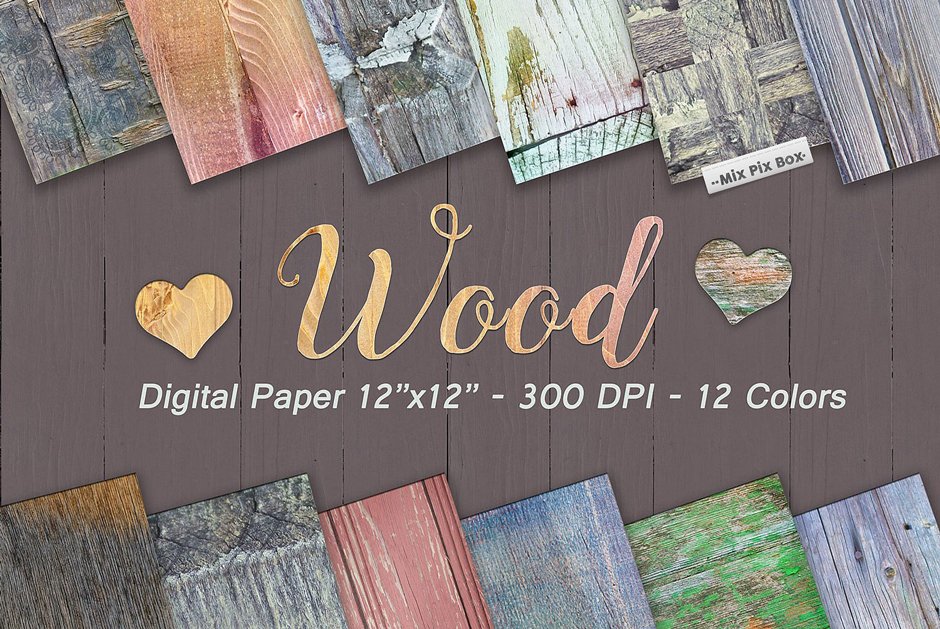  Digital Wooden Textures Paper