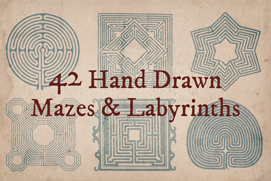 42 Hand Drawn Mazes