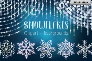 Snowflakes Clip Art & Backgrounds