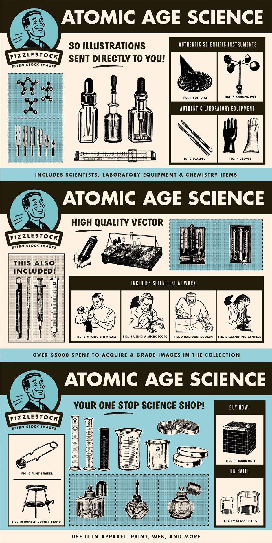 Atomic Age Science Clip Art