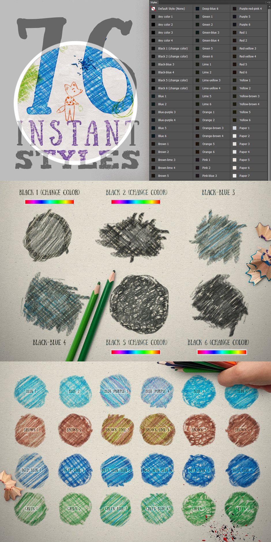 Colour Pencil Box Photoshop Styles