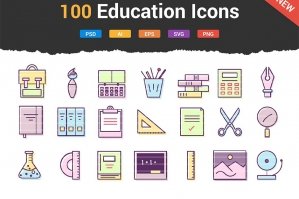 100 Education & School Icons