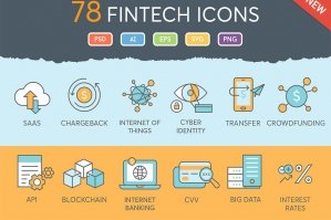 Finance Icon Set with Fintech Focus