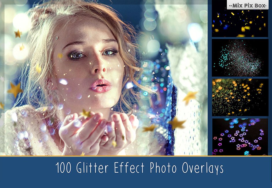 glitter effect photo overlays