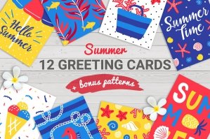 12 Summer Cards + Bonus Patterns