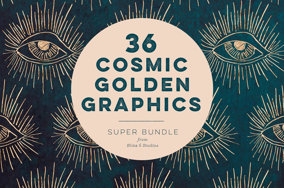 36 Cosmic Gold Foil Graphics