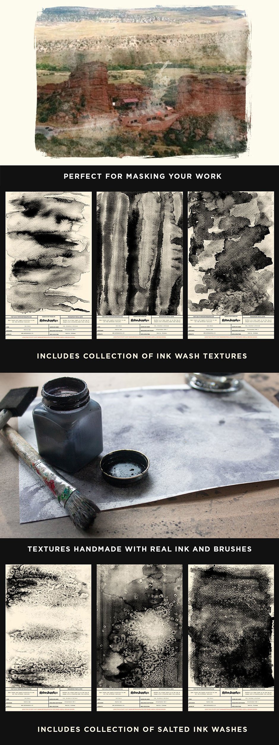 Dirty Ink Wash Textures