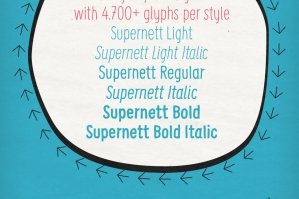 Supernett: A Hand Drawn Font Family