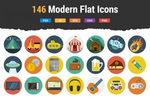 146 Flat Icons