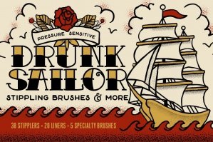 Drunk Sailor | Vector Stippling Brushes & More