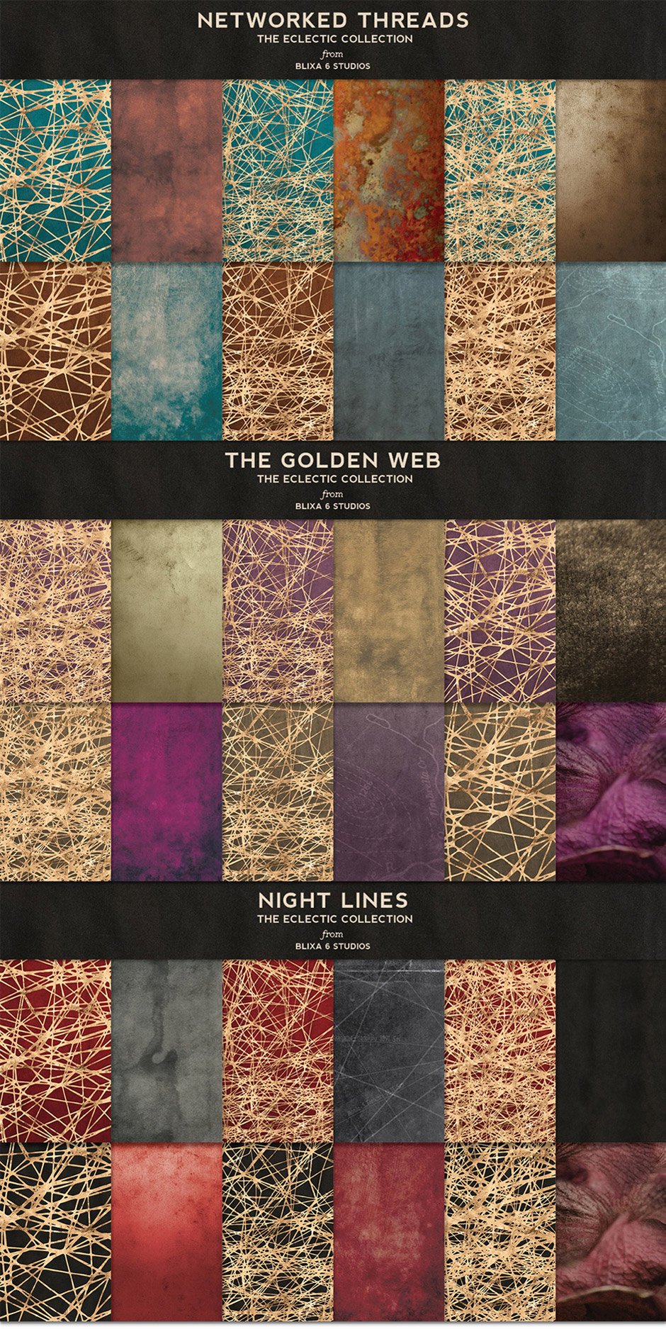 36 Golden Woven Webs