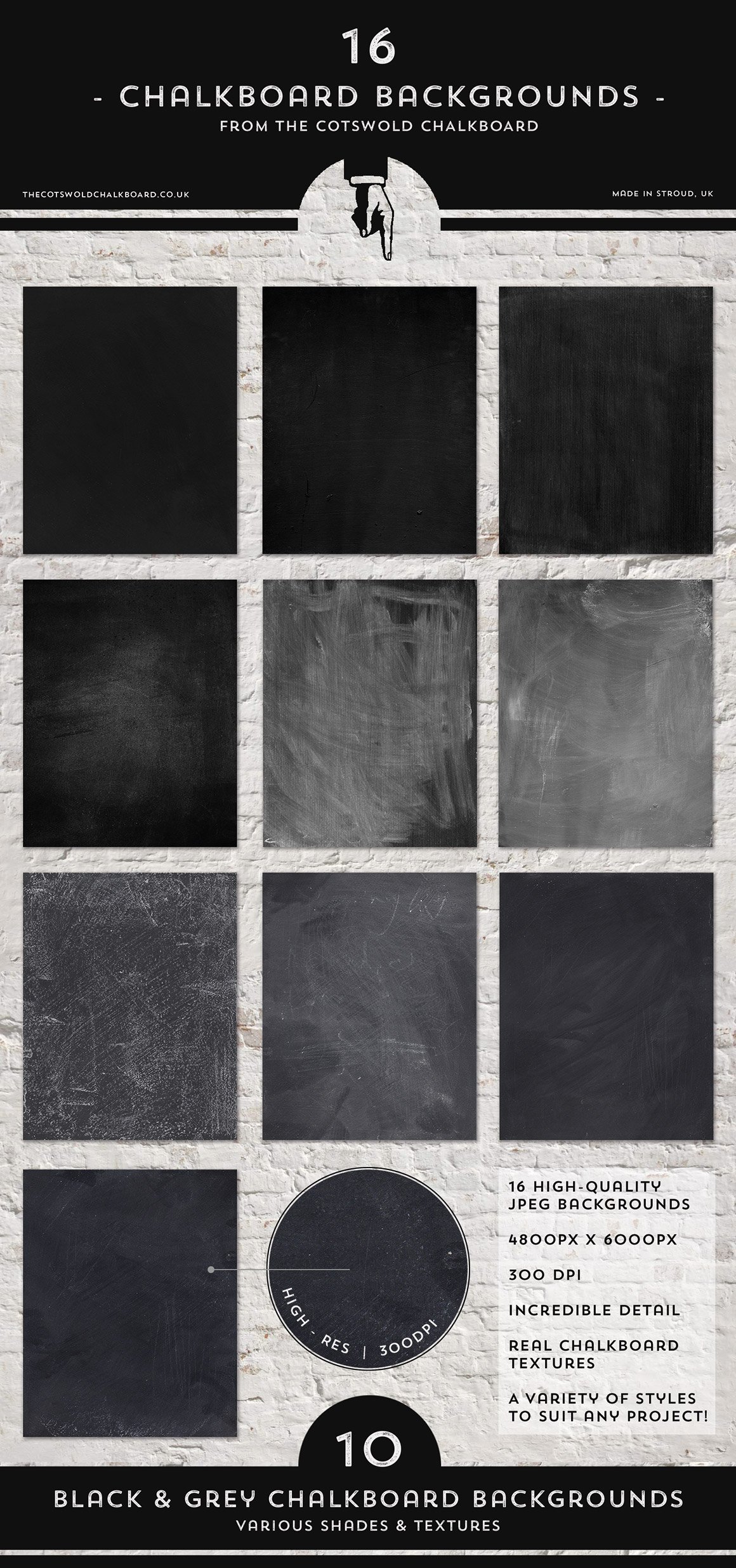 16 Authentic Chalkboard Textures
