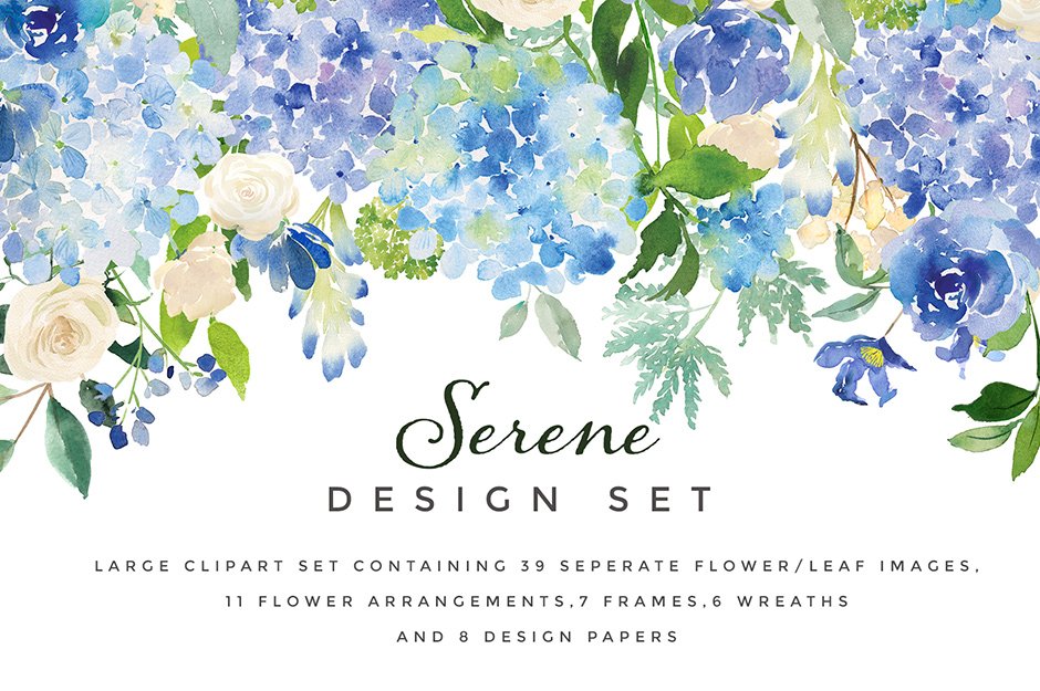 Serene Flower Clipart Set