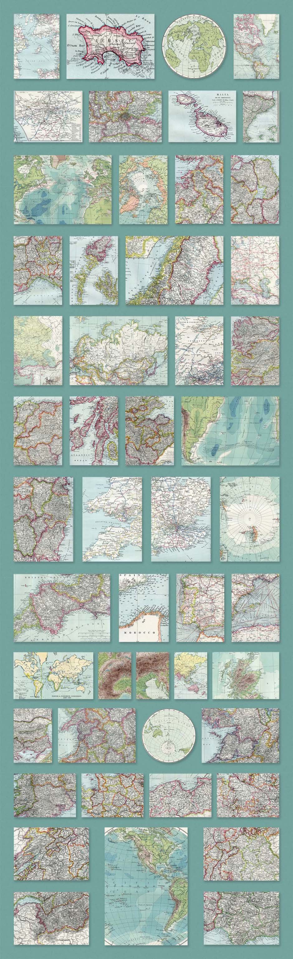 90 Super High-Resolution Vintage Maps Of The World