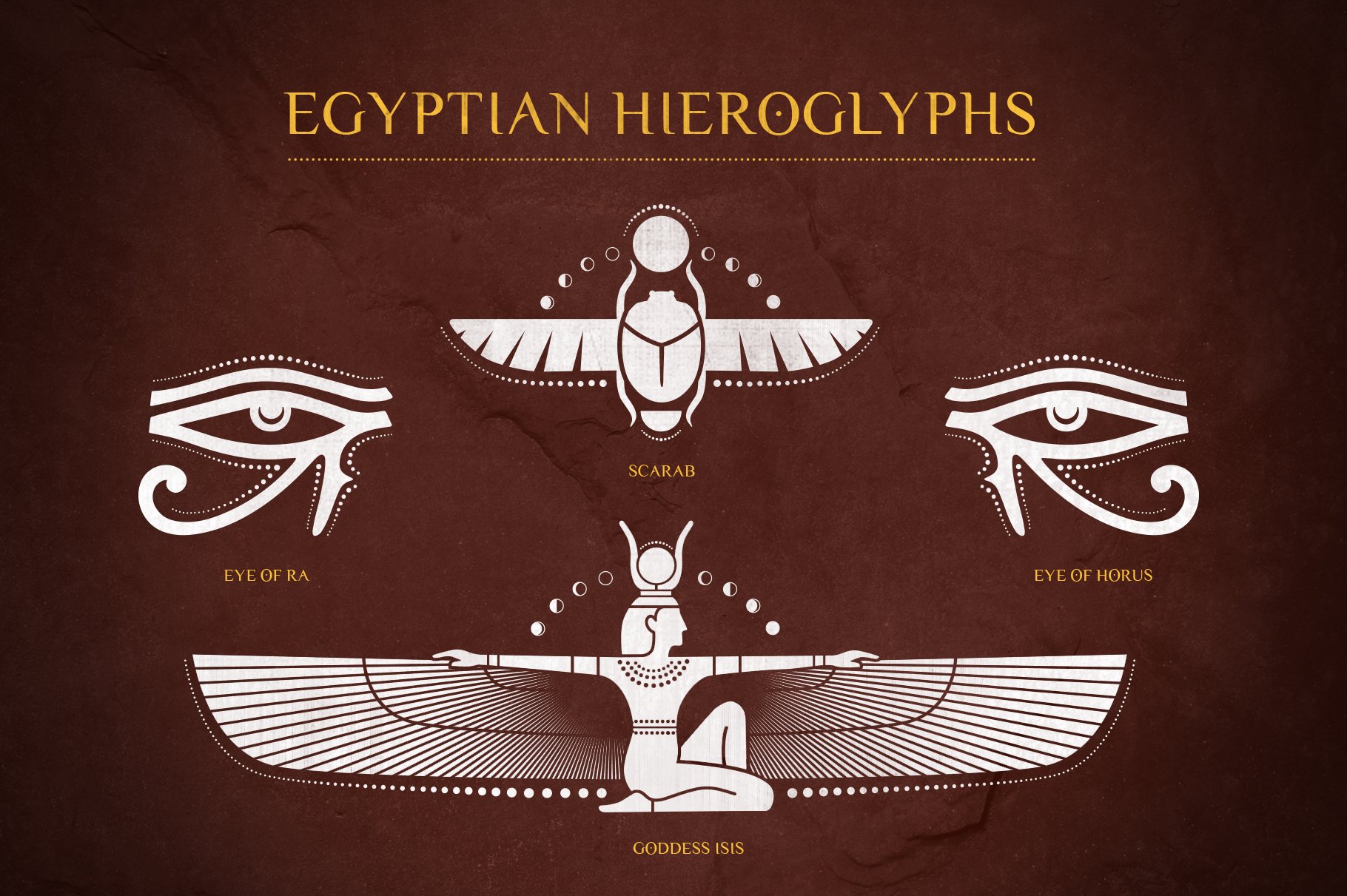 Egyptian Hieroglyphs Vector Set