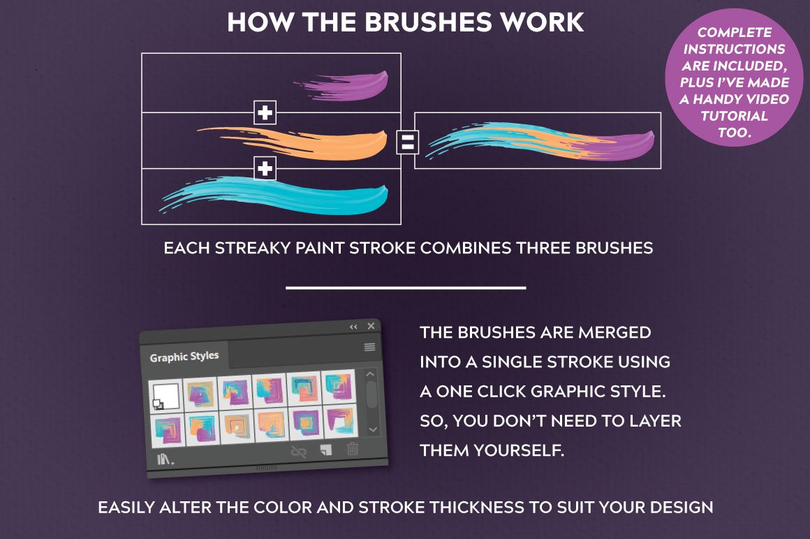 Multi-Colour Mixed Paint Brushes