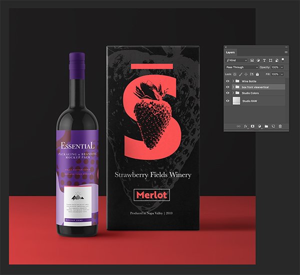 Strawberry Fields Winery Packaging Design