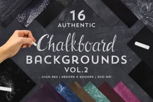 16 Authentic Chalkboard Backgrounds Vol 2