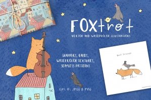 Foxtrot: Cute Vector & Watercolor Graphics