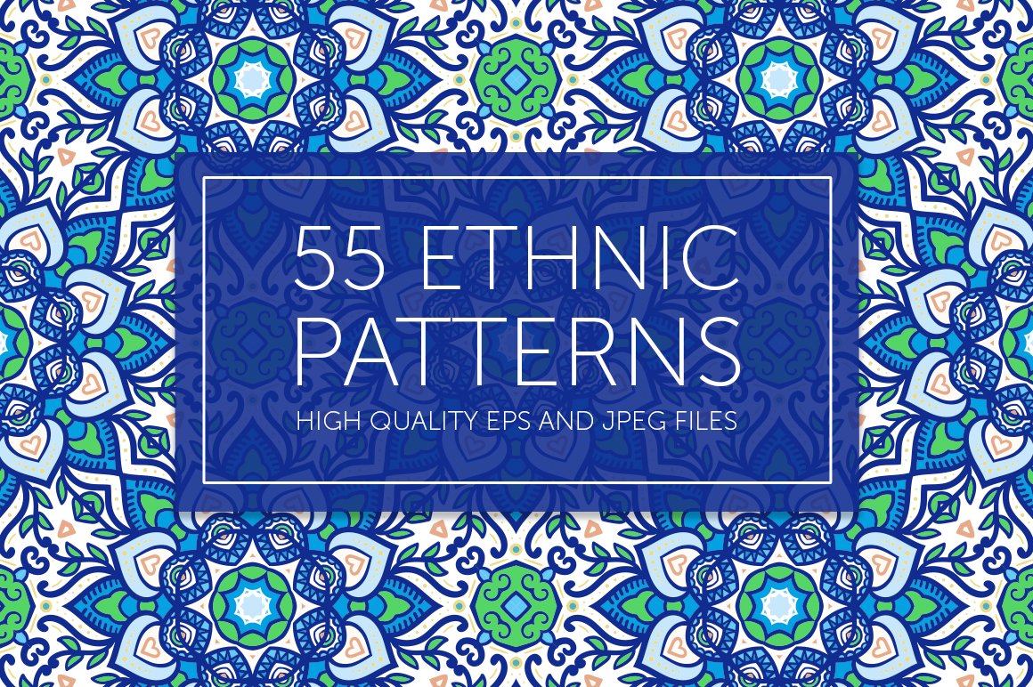 55 Ethnic Seamless Pattern Set