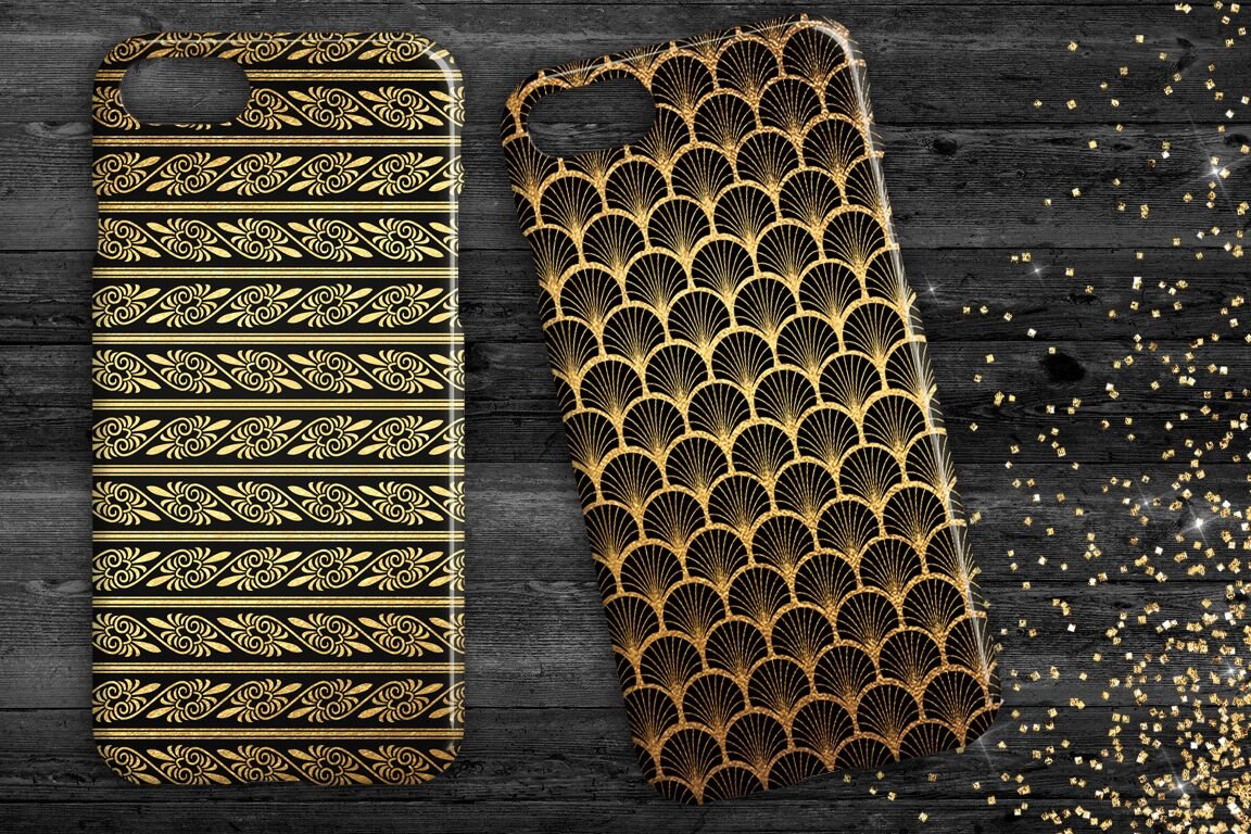 Art Deco Black and Gold Patterns