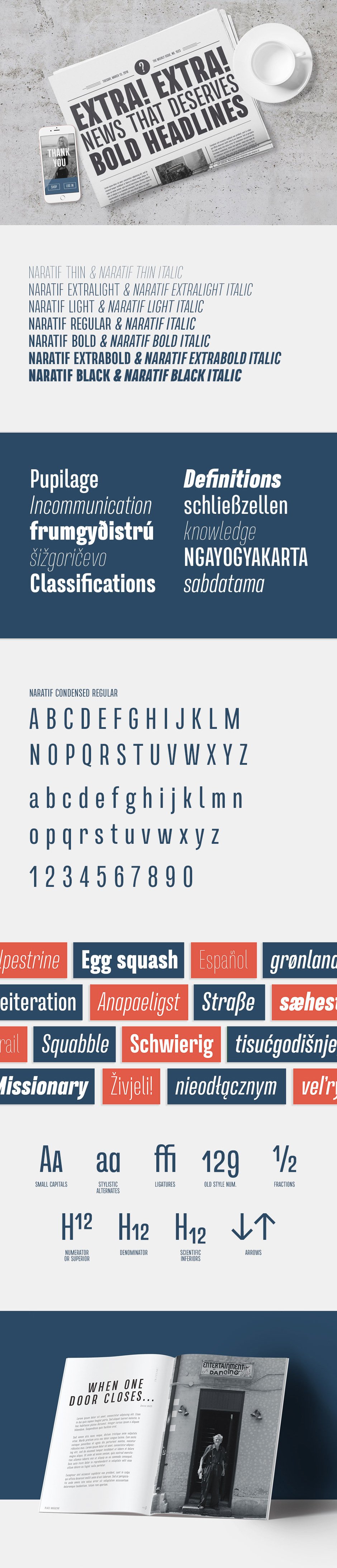 Naratif Condensed Typeface