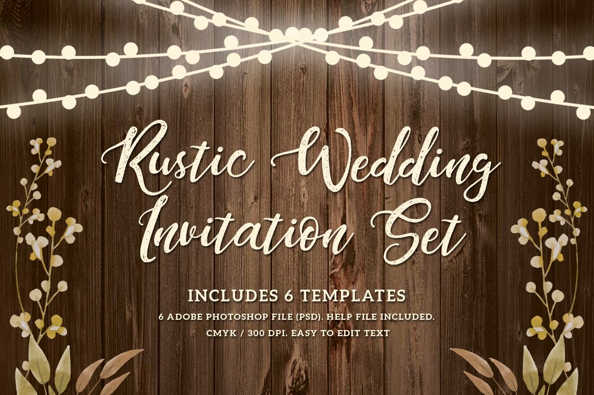Rustic Wedding Invitation Set