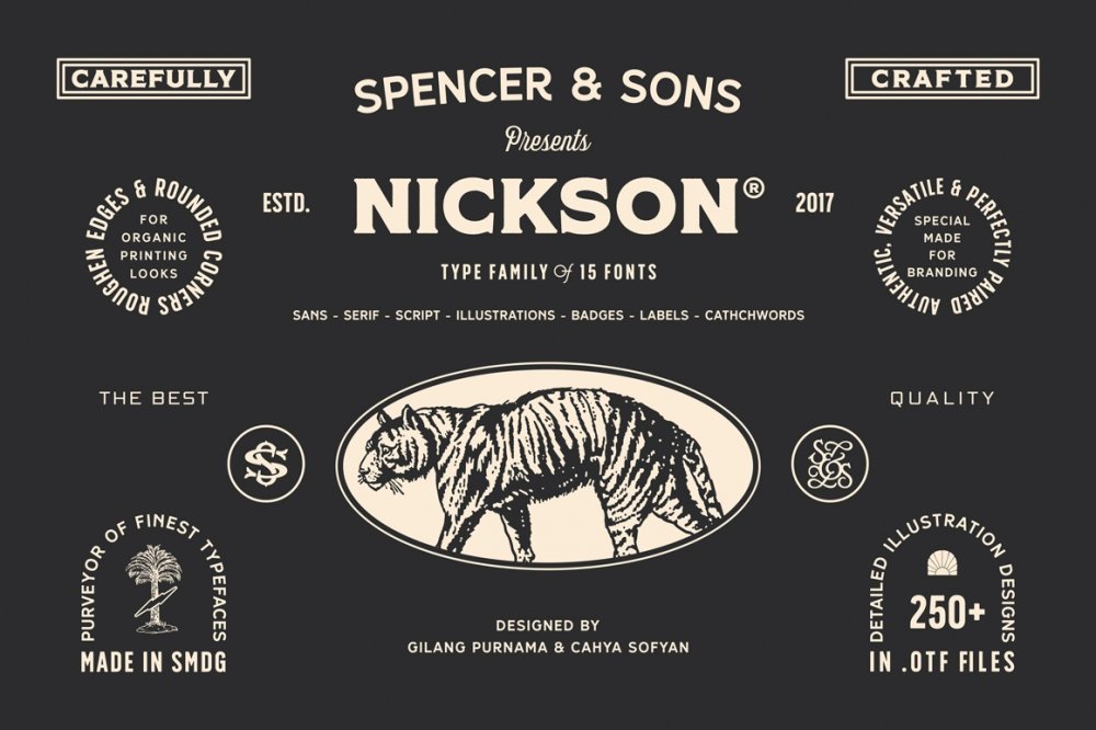 spencer and sons nickson vintage font family
