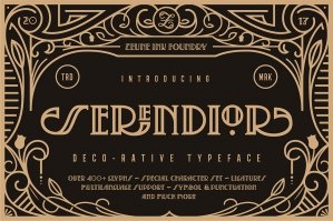 Serendior | Art Deco Font & Seamless Patterns
