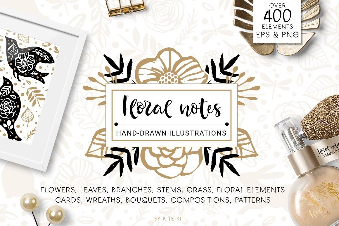 Floral Notes: 400+ Hand-Drawn Nature Elements