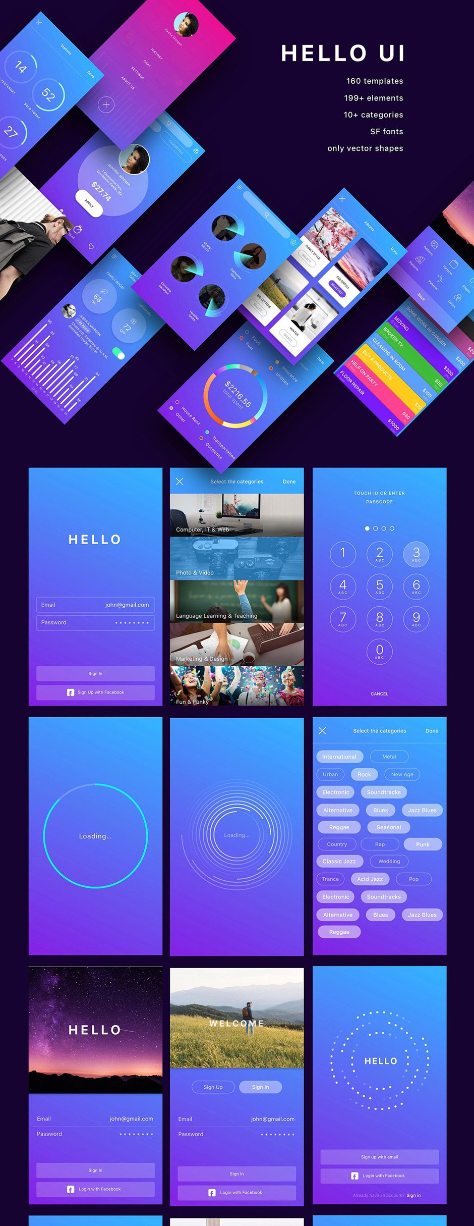 Hello UI Kit For Sketch