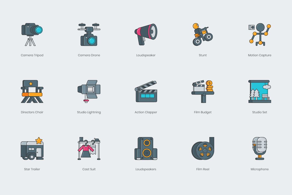 60 Video Production Icons