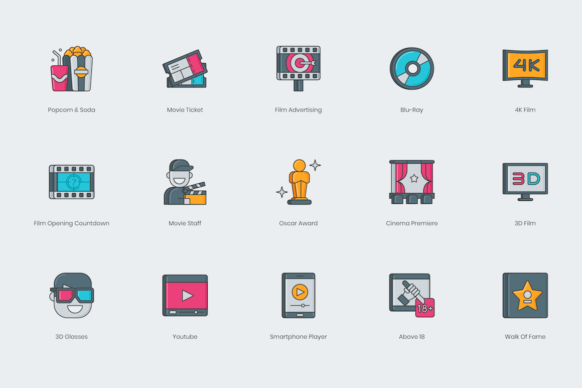 60 Video Production Icons