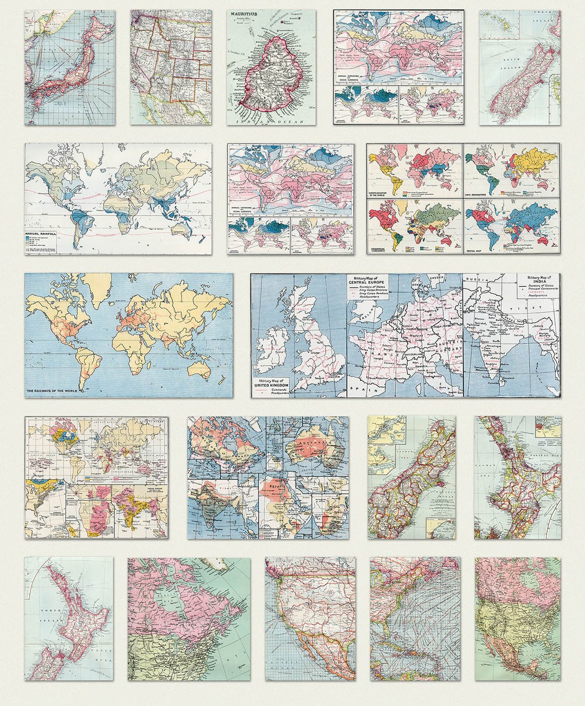 130 Vintage Maps of the World